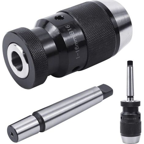 Mandrin auto-serrant B16 1-16 mm, adaptateur de mandrin de perçage, avec mandrin conique Mk2, mandrin de perçage de précision, pour serrage de mandrin rotatif, perceuse Mk2 (1/5)