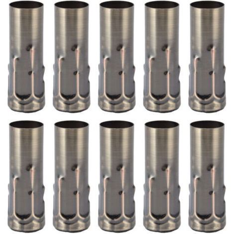 10 pièces E14 Tube en métal pour bougie support de lampe Base de lampe accessoires d'éclairage 25x80mm Bronze (1/4)