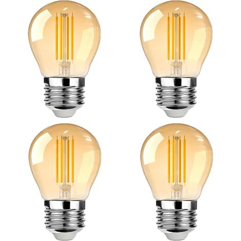 Lot de 4 ampoules LED G45, 2300 K, 4 W, ambiance cosy et reposante pour salons et chambres (1/5)