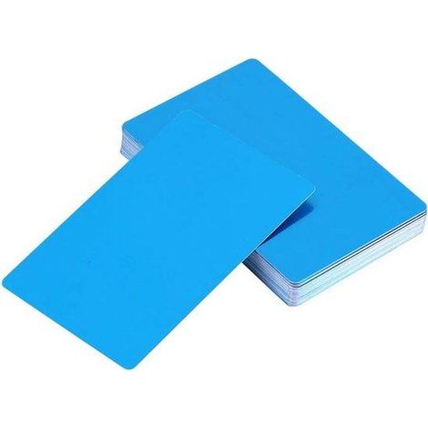Cartes de visite en métal bleu 86 x 54 mm