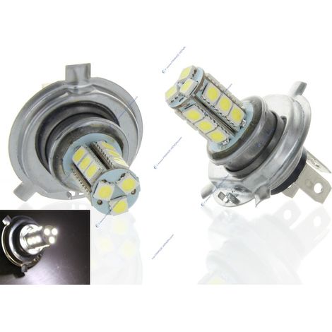 2 x Ampoules H4 24V - LED SMD 18 LED - ampoule de camion 24 Volts (1/3)