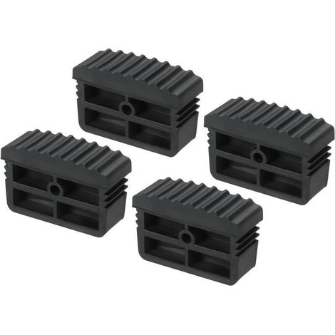 Embouts d'Échelle, 4 Pièces des en Caoutchouc Antidérapants pour Pieds d'Échelle, Protection de Remplacement pour Échelle, Noir (1/4)
