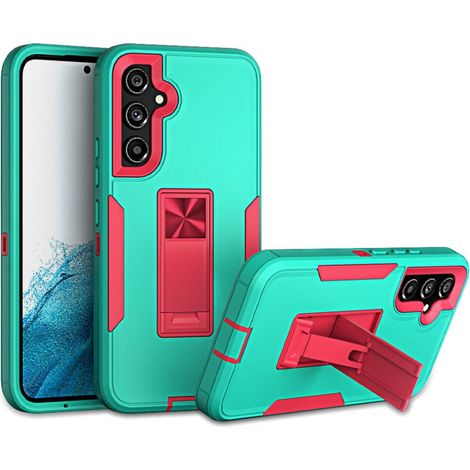 Custodia protettiva magnetica resistente per Samsung Galaxy A54 5G con supporto – Verde e Rosso Rosa (1/2)