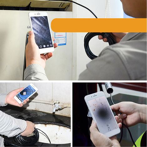Endoscopio industrial HD 3 en 1 con cámara de 7 mm, IP68, aluminio/ABS, para Android/PC: inspección de tuberías en el sector automotriz. (1/5)