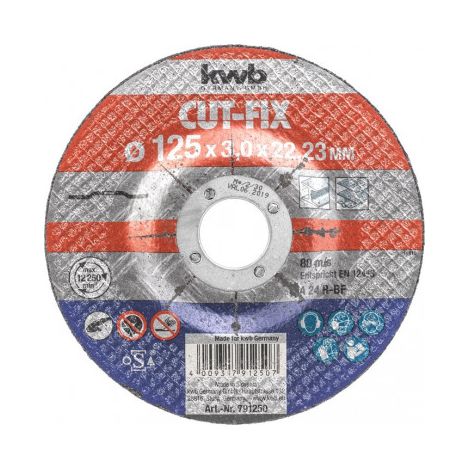 Disco de corte kwb 791250 125 mm velocidad 80 m/s (1/2)