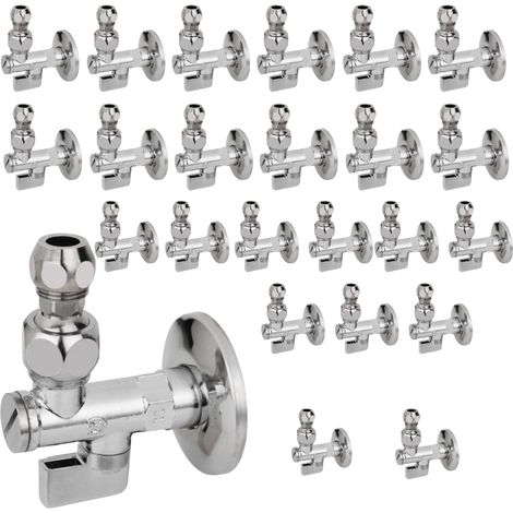 Rubinetto filtro sottolavabo mutlipack ottone cromato lucido a sfera leva a snodo 1/2x3/8x10 mm (quantita) pezzi 24 - confezione 1