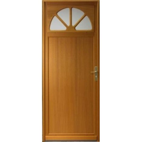 Gd Menuiseries – Porte de service bois vitrée 200x80 cm – Ouverture à gauche – Qualité supérieure pour intérieur et extérieur – Durabilité exceptionnelle