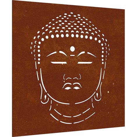 Décoration murale jardin 55x55 cm motif de tête de bouddha (1/5)