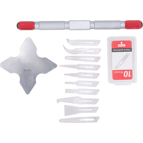 Lot de 10 lames de précision pour couteau de bricolage professionnel, outil de découpe hobby pour collage de bords. (1/5)