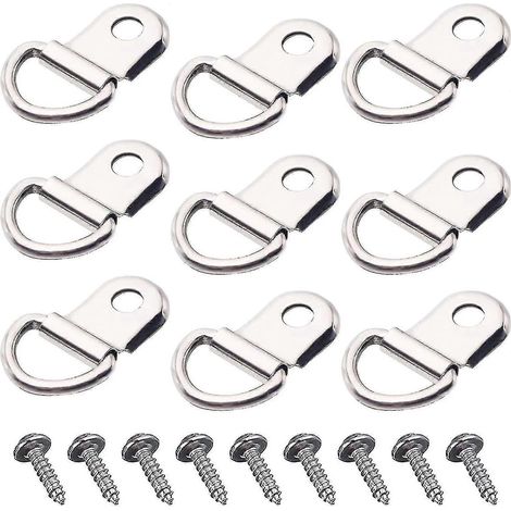Anneau en D pour cadre photo, lot de 100 - Crochets robustes avec vis (1/5)