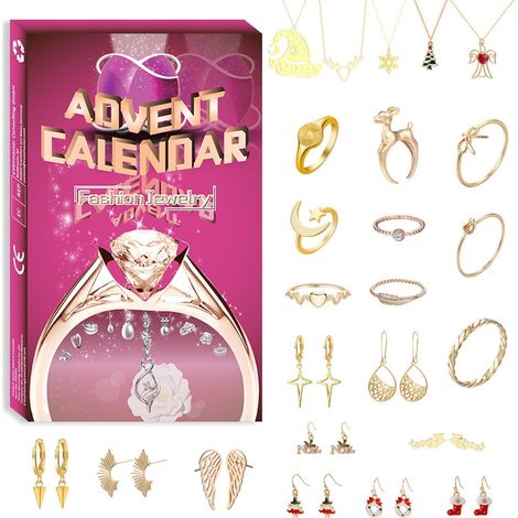 Guirlande De Compte À Rebours De Noël - 24 Ornements En Plaid - Calendrier De L'Avent Pour Enfants Et Adultes - Ensemble De Bijoux Festifs (1/5)