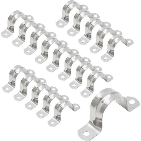 Collier de Serrage U Acier Inoxydable Semi-Circulaire pour Tuyau Air et Eau Fixation 32mm (1/4)