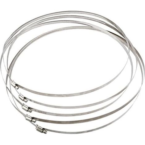 5 Colliers de serrage réglable 400 mm / 40 cm en acier inoxydable - ajustables pour tuyaux, conduits (1/4)