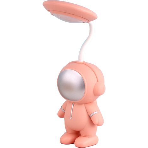 Ortviai Lampe de bureau LED rechargeable et dimmable – Mini lampe de chevet portable pour chambre ou bureau, rose (1/5)