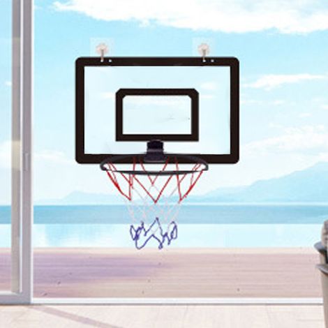 Panier de basket mural numéro 7, kit de panier de basket pour intérieur et extérieur, pour garçons, filles et adolescents, noir (1/5)