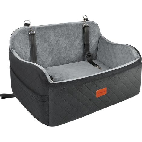 Siège auto pour chien jusqu'à 25 kg, 2 laisses de sécurité, lit pour 2 petits chiens, amovible et lavable, avec 2 poches de rangement (1/5)