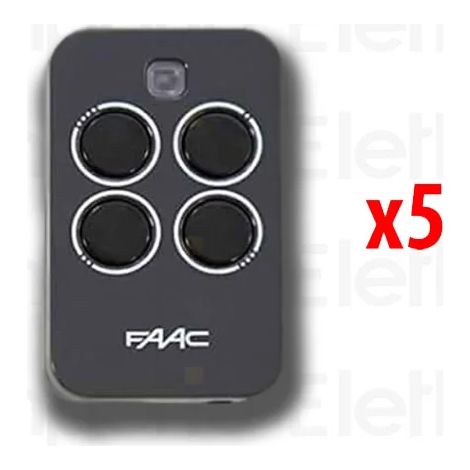faac 5 x télécommande 4 canaux xt4 433 rc 787456