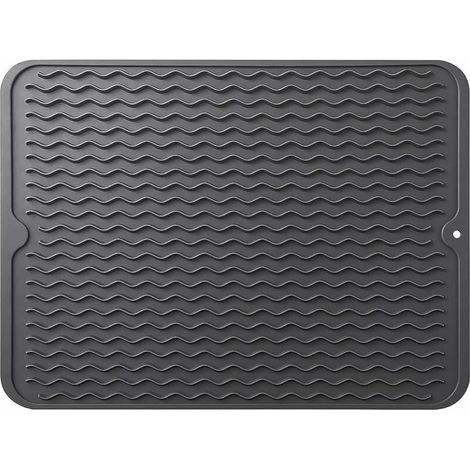 Tapis de séchage à vaisselle, égouttoir à vaisselle en silicone à séchage rapide, tapis de planche pour accessoires de table de comptoir de cuisine, tapis d'égouttage de vaisselle résistant à la chale (1/5)