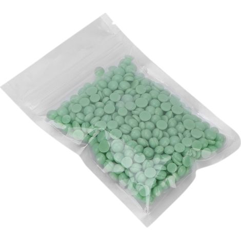 Perles de cire dépilatoire pour hommes et femmes, usage domestique, cire dure en grains, accessoire 50 g, parfum arbre à thé (1/5)