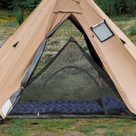 Moustiquaire de Camping 1 pièce 220x120x100 cm, légère et portable, protection anti-moustiques extérieure avec porte zippée, couleur noire (1/4)