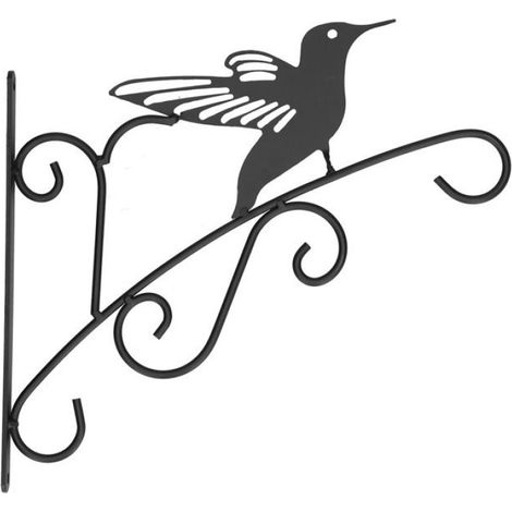Support De Plante Suspendue - En Fer Noir - Pour Balcon Terrasse Jardin - 29 X 25 X 1.5 Cm - 1 Pièce