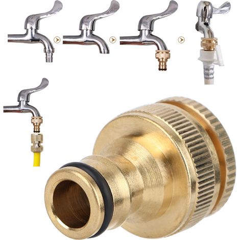 3/4"-Schnellkupplungs-Schlauchverbinder aus Messing, Wasserrohradapter für Haus und Garten (1/5)