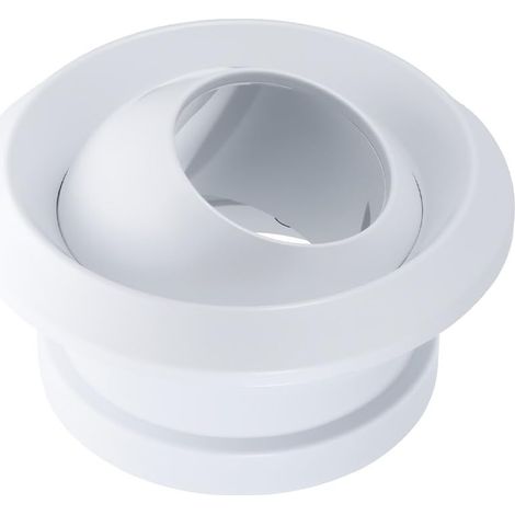 Cache-bouche d'aération ronde de 8 pouces, diffuseur à jet sphérique réglable — Matériau ABS, aération pour plafond ou faux plafond (blanc)