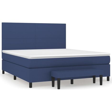 Maison Exclusive - Giroletto a Molle con Materasso Blu 180x200 cm in Tessuto