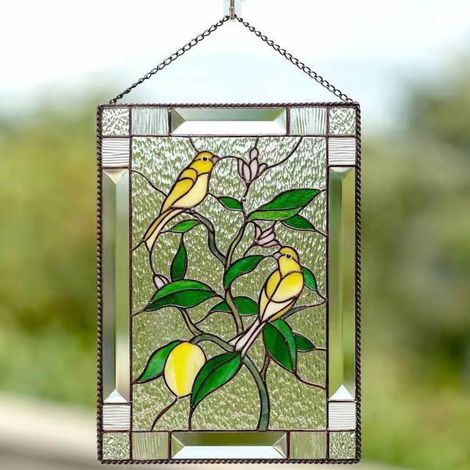 Pendentif Oiseau - Suspendu Fenêtre Acrylique Alliage - Décoration Murale Jardin Intérieur Noël - 1 Pièce (1/5)