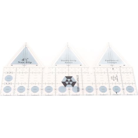 Règle de couture transparente à double bande avec grille et angles 45/60/90 degrés, guide de coupe triangulaire antidérapant en acrylique (1/5)