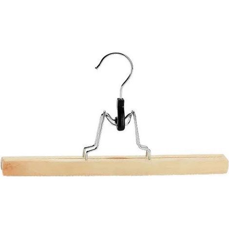 Cintres pour Pantalons avec Pinces Non-Slip Bois et Anti-Slip Matériel Naturel Noir 30x16x2cm Modèle Unique Paquet 1