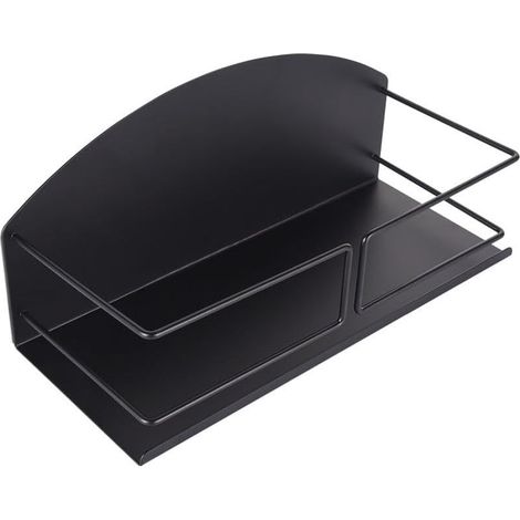 1 étagère de rangement magnétique, haute résistance, facile à installer, pour réfrigérateur cuisine salle de bain, noir (1/4)