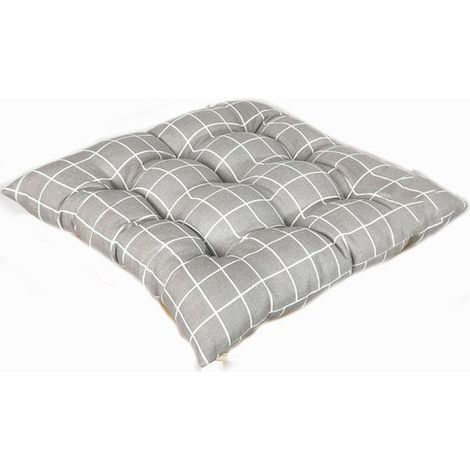 Coussin de siège - Chaise de bureau - Polyester - Coussin de chaise - Bureau à domicile - 40 x 40 cm - Gris (1/5)
