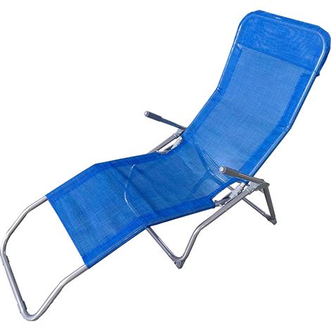 Lettino relax, 137x57x97 cm, blu