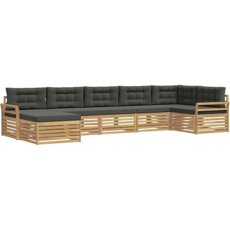 Outdoor Sofa Set with Cushion 7 pcs White and Anthracite vidaXL (1/5)