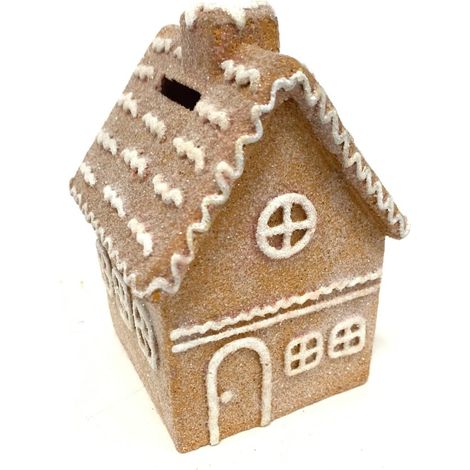 Figur Lebkuchenhaus 13 x 9,5 x 10 cm braun Weihnachtsfigur
