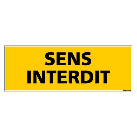 Panneau de Signalisation danger SENS INTERDIT (C0218) - Adhésif - 210 x 75 mm