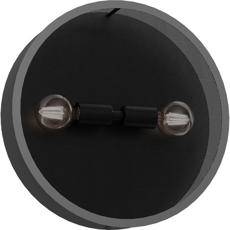 Applique murale noire mat grillagée Rumo 2xE27 Luminex