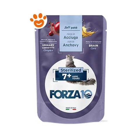 Forza10 Cat Botanicat Adult 7+ Acciughe in Patè Sterilizzato - Bustina 80 Gr -