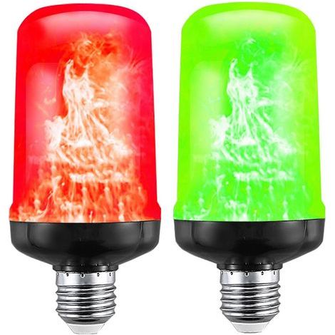 Ampoule LED effet flamme, culot E26, 4 modes (rouge et vert) pour décorations de Noël et d'Halloween (1/5)