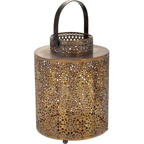 Portavelas de metal dorado 20.5x20.5x28h cm (1/5)