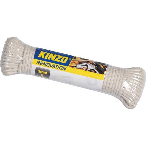 Corde torsadée KINZO 3 mm x 15 m Naturel / Blanc cassé (1/2)