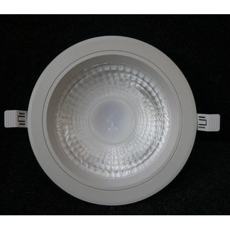 Plafonnier encastré LED 22W blanc downlight Ø 230mm 4000K 2100lm 90° alim 230V non-dimmable IP44 Thunder Trajectoire (1/4)