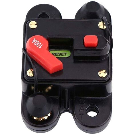 Disjoncteur 12 V CC pour voiture, bateau, vélo, stéréo, fusible de réinitialisation audio (100 A) (1/4)