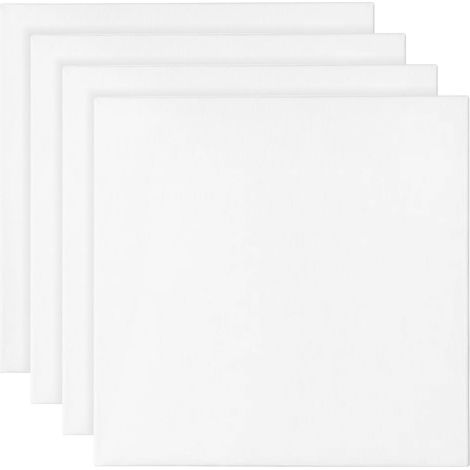JF HOME BLISS Professional Stretched Canvas 4-Pack - 60x60cm Pre-Stretched Cotton Canvas 280GSM Triple Primed Acid-Free Medium Grain for Acrylic Oil & Watercolor Painting (1/5)