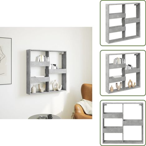 Wandschrank Betongrau 80x15x80 cm Holzwerkstoff - Wandschrank - Wandschränke - Hängeschrank - Hängeschränke (1/5)