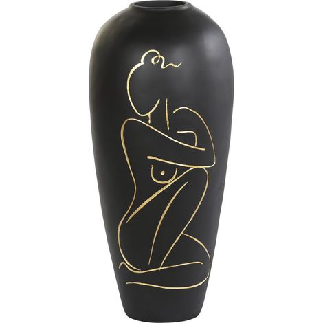 Jarron Resina 34X34X73,5 Mujer Mate Negro (1/3)