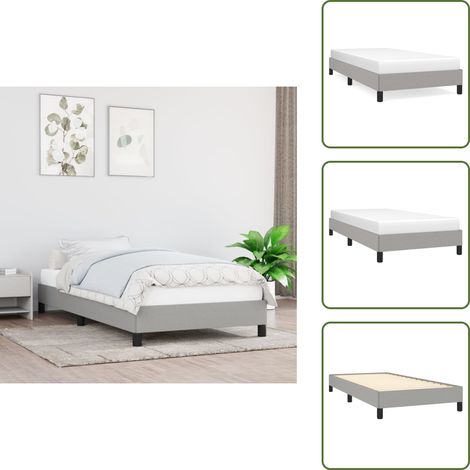 Bettgestell ohne Matratze Hellgrau 100x200 cm Stoff - Bettrahmen - Doppelbett - Boxspringbetten - Lattenrost - Schlafzimmermöbel (1/5)