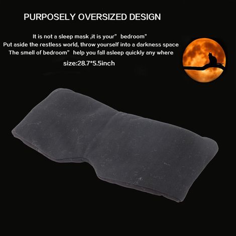 Masque de Sommeil en Coton Noir, Ajustable et Confortable pour Voyage et Détente avec Étui de Transport (1/5)