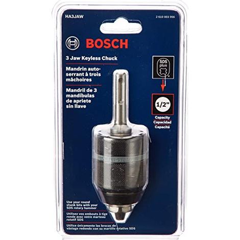 BOSCH Mandrino autoserrante a 3 ganasce con attacco SDS-Plus, 1/2 HA3JAW (1/4)